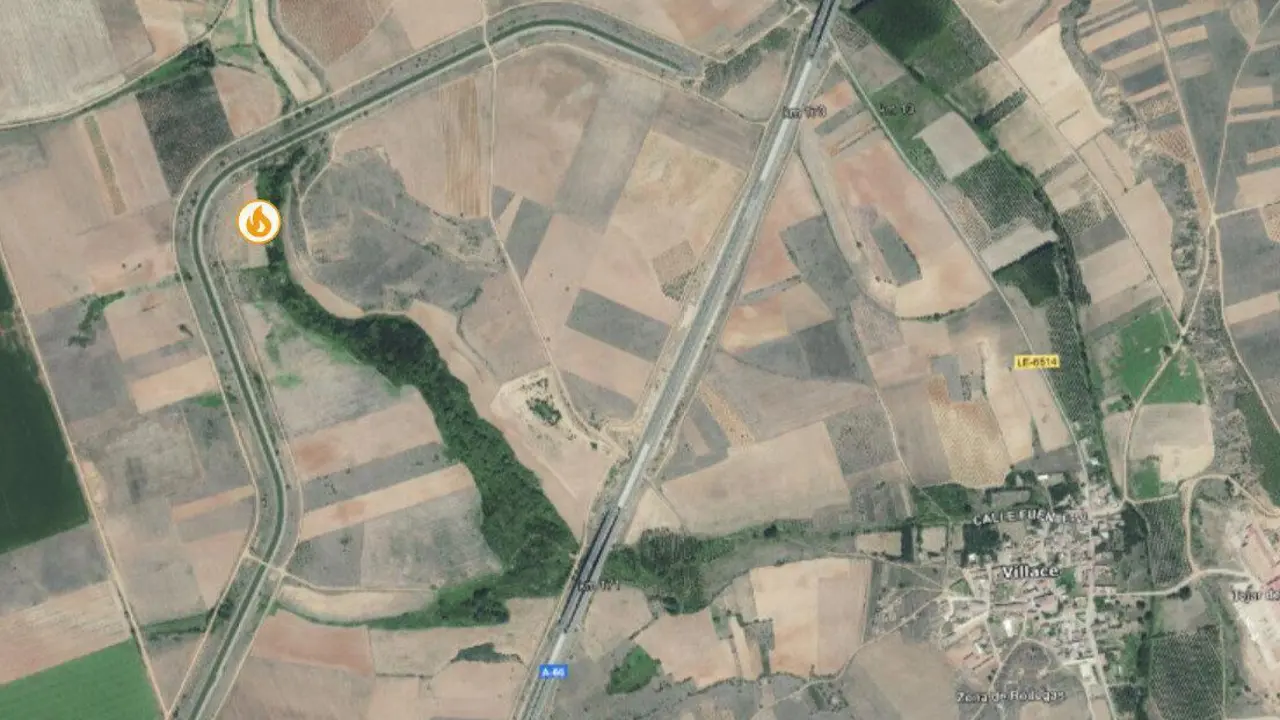 Zona afectada por el incendio en Villac&eacute;