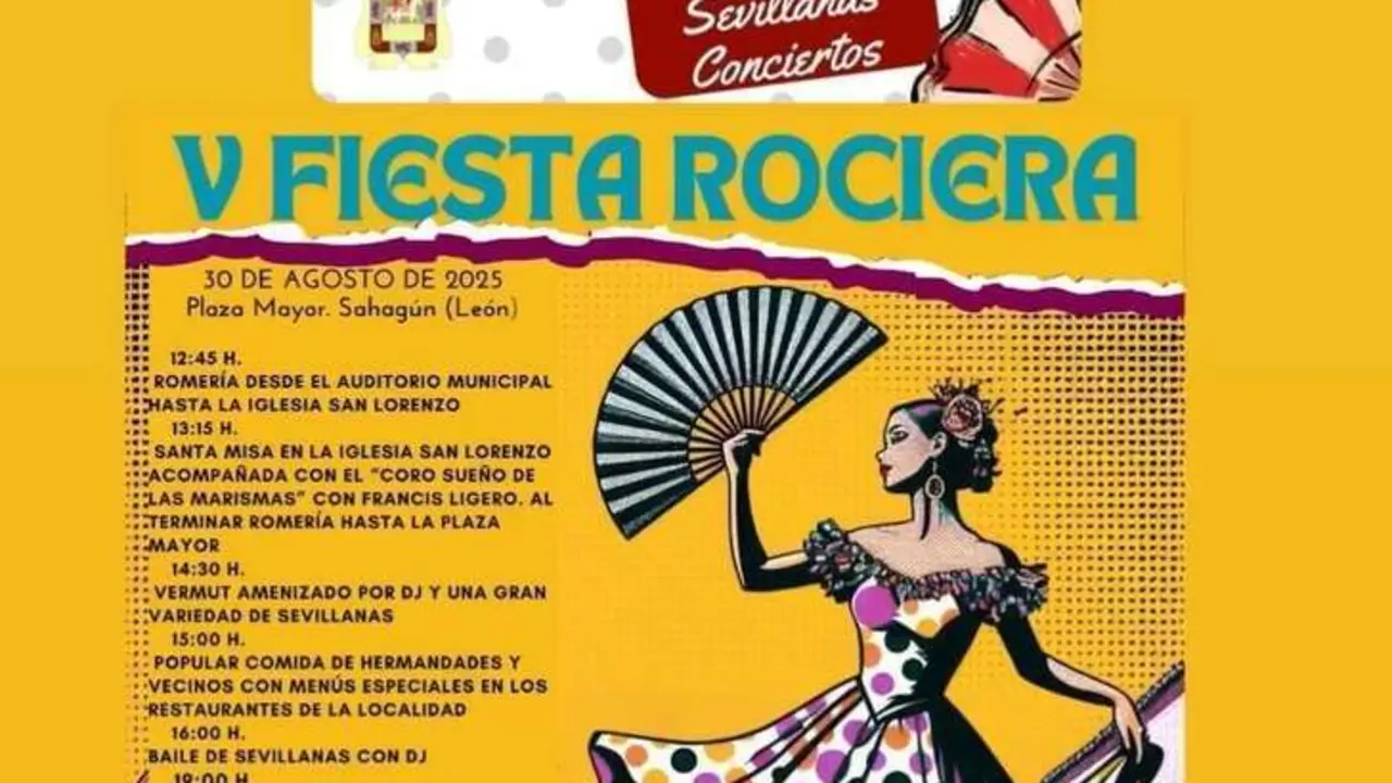 Cartel Fiesta Rociera Sahag&uacute;n 2025
