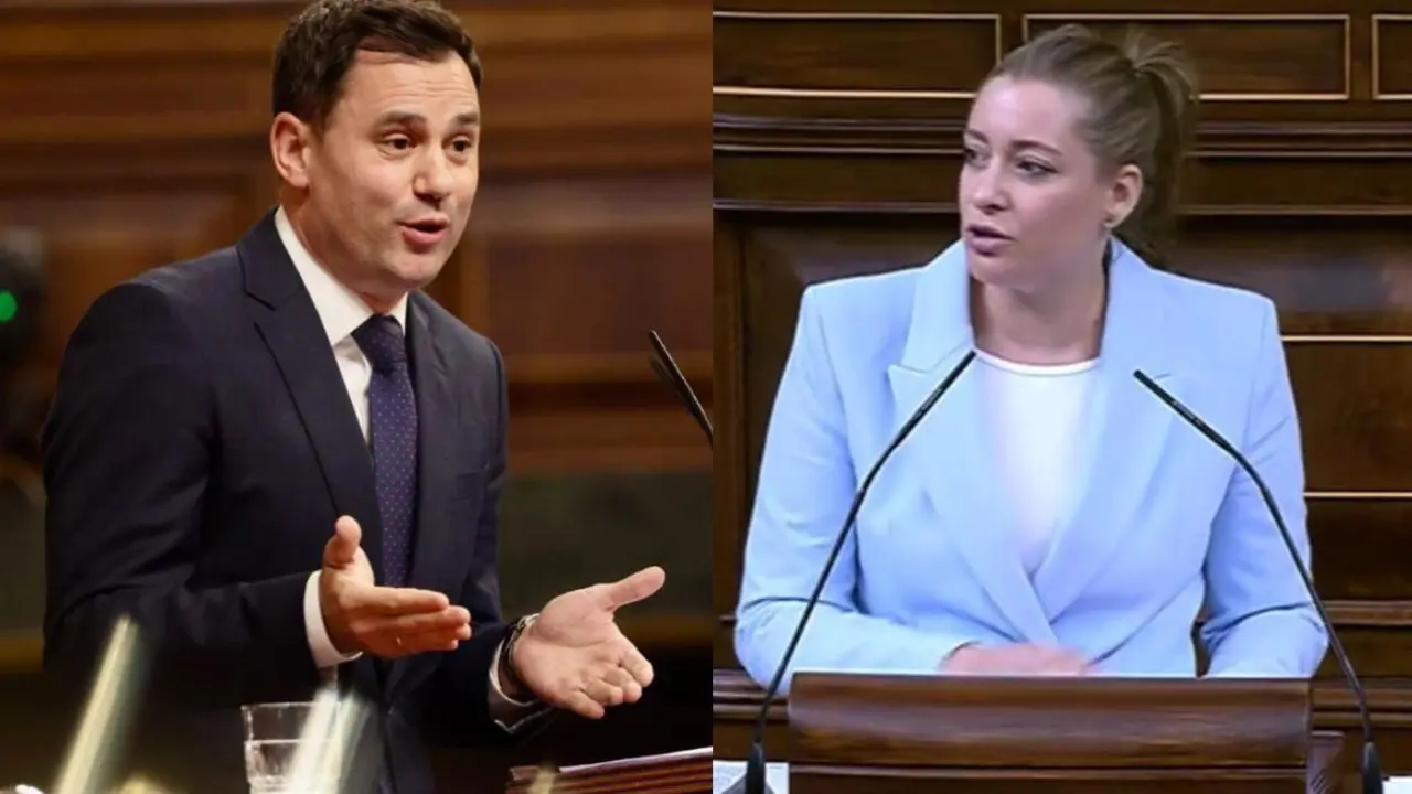 Javier Alfonso Cend&oacute;n y Ester Mu&ntilde;oz, en el Congreso de los Diputados