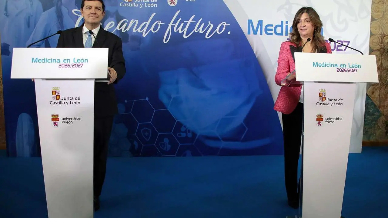 El presidente de la Junta de Castilla y Le&oacute;n, Alfonso Fern&aacute;ndez Ma&ntilde;ueco, se re&uacute;ne con la rectora de la Universidad de Le&oacute;n, Nuria Gonz&aacute;lez &Aacute;lvarez. ICal