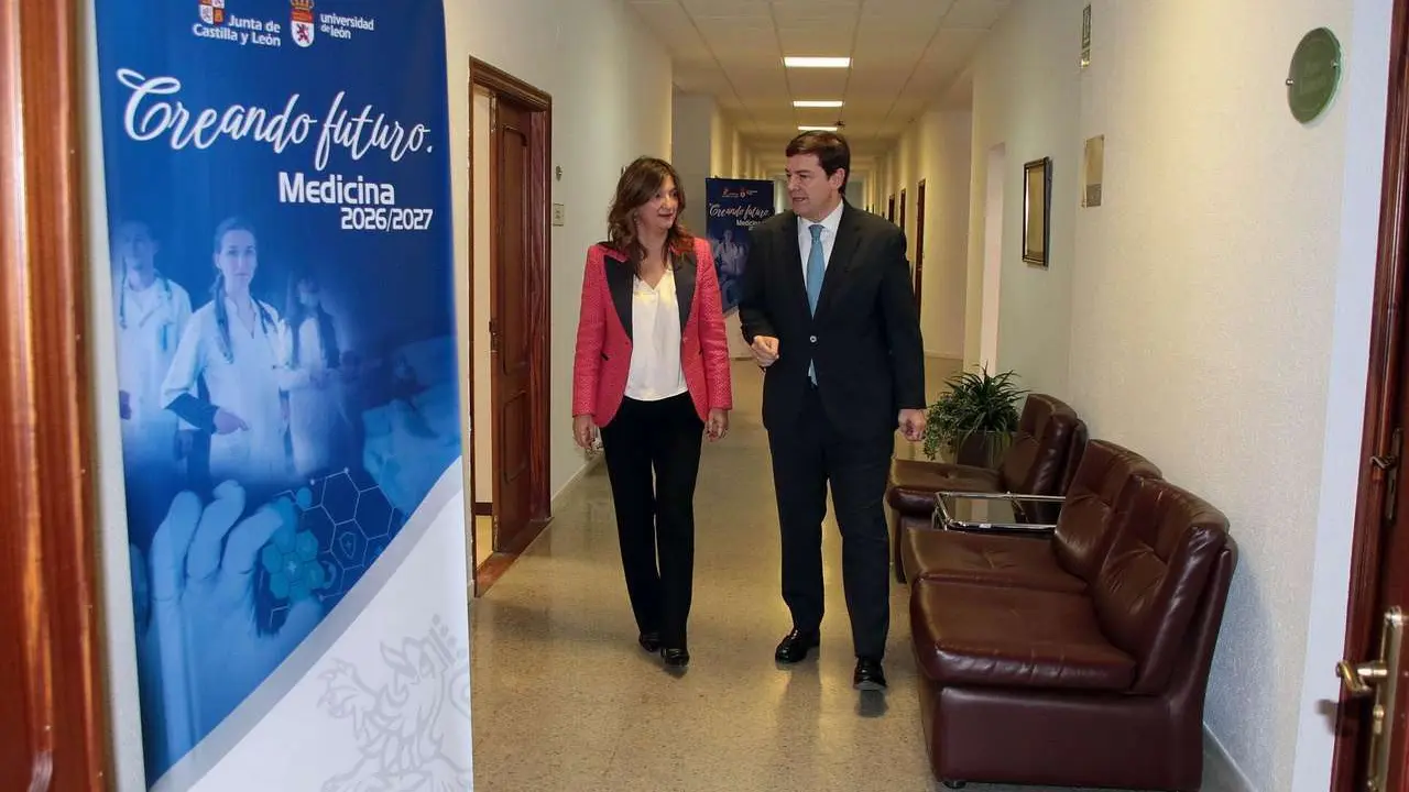 El presidente de la Junta de Castilla y Le&oacute;n, Alfonso Fern&aacute;ndez Ma&ntilde;ueco, se re&uacute;ne con la rectora de la Universidad de Le&oacute;n, Nuria Gonz&aacute;lez &Aacute;lvarez. Ical