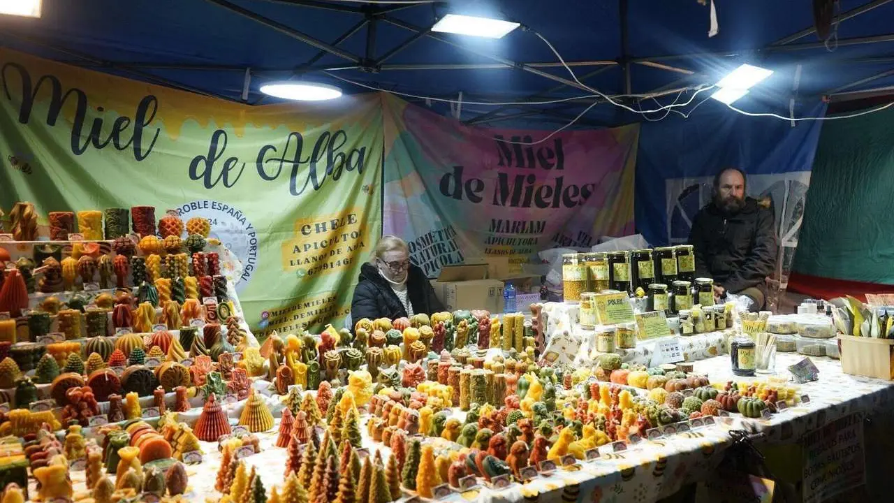 Ambiente del mercadillo y del alumbrado navide&ntilde;o de Villaverde la Chiquita. Minipinche _fotografias