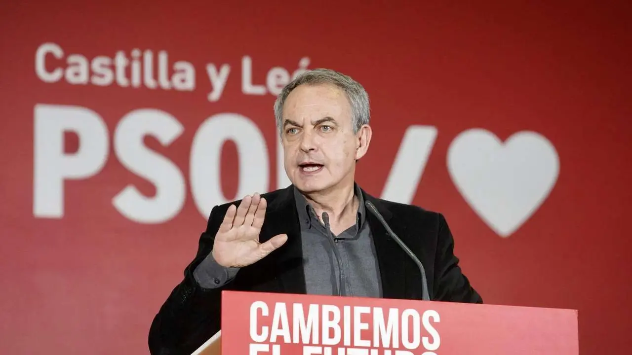 Zapatero durante un mitin en Le&oacute;n. Miriam Chac&oacute;n. ICAL