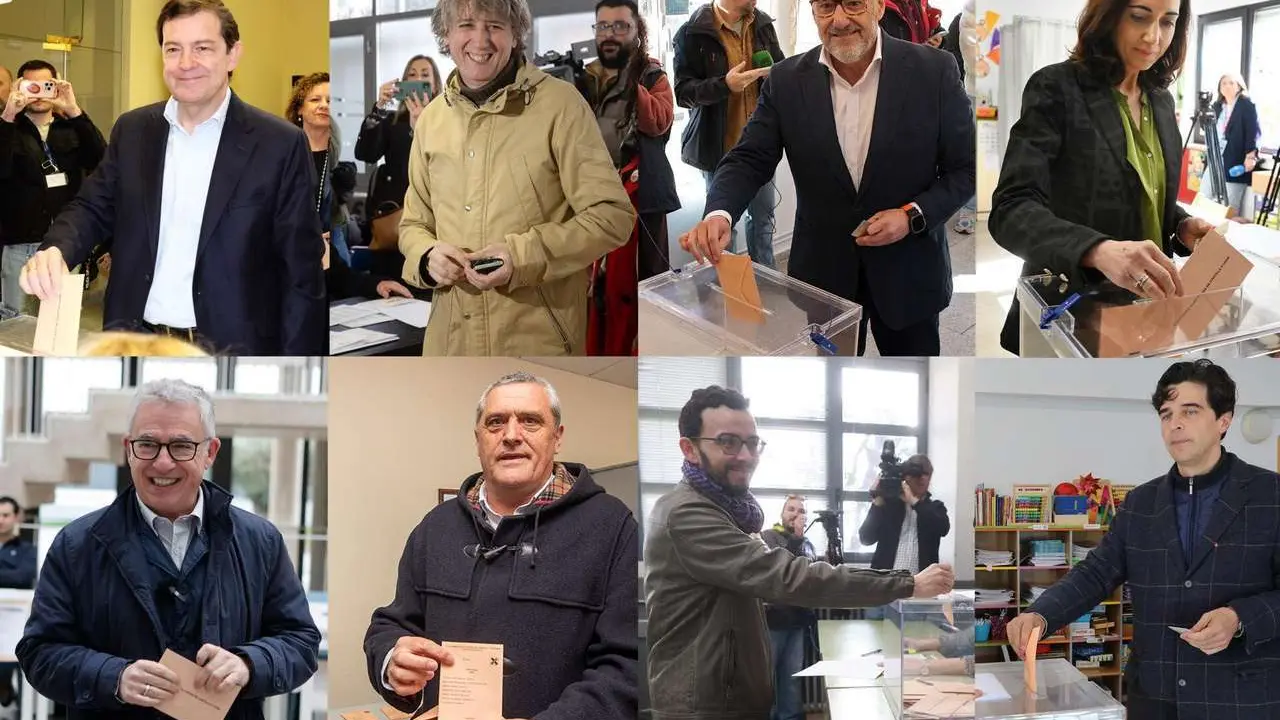 Los cabezas de lista de los principales partidos que concurren a las elecciones auton&oacute;micas, del Partido Popular de Castilla y Le&oacute;n, Alfonso Fern&aacute;ndez Ma&ntilde;ueco; el candidato del PSOE, Carlos Mart&iacute;nez; el candidato de Vox, Carlos Poll&aacute;n; a candidata de la Uni&oacute;n del Pueblo Leon&eacute;s (UPL), Alicia Gallego; el candidato por Soria Ya, &Aacute;ngel Ce&ntilde;a; el candidato de Por &Aacute;vila, Pedro Pascual; el candidato de Podemos-Alianza Verde, Miguel &Aacute;ngel Llamas; y el candidato de la coalici&oacute;n Izquierda Unida, Sumar y Equo, Juan Gasc&oacute;n. ICAL
