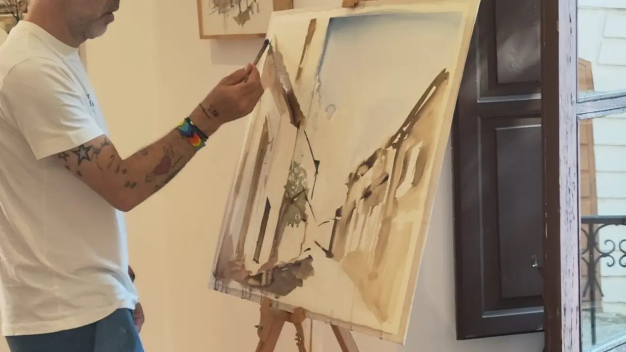 Gerardo Santos, muestra de acuarela en directo, Fundaci&oacute;n Vela Zanetti. 