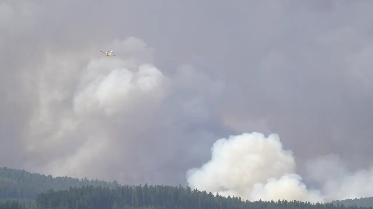 Imagen del incendio en la localidad de San Vicente de Arganza (Le&oacute;n). C&eacute;sar S&aacute;nchez. Ical