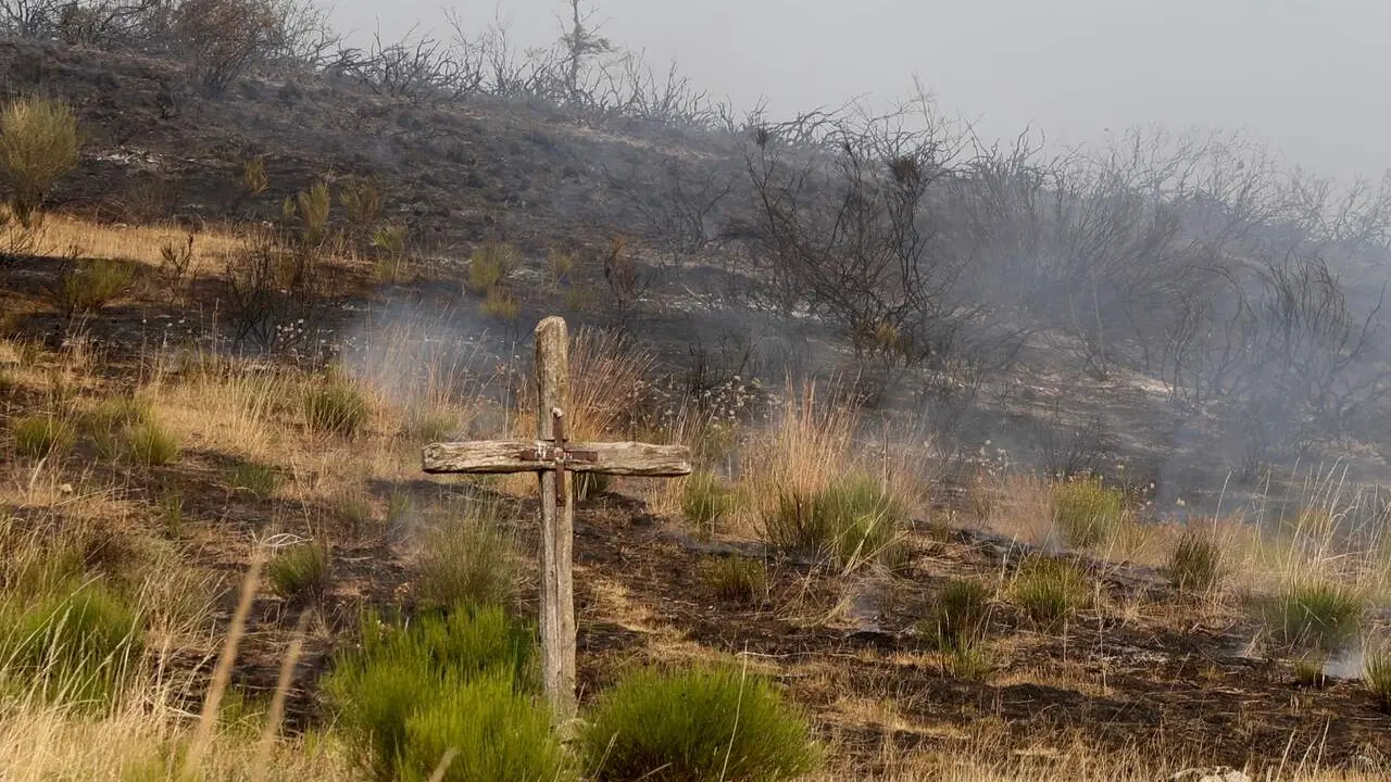 Incendio forestal de Murias de Ponjos (Le&oacute;n), en el que la Guardia Civil ha desalojado a 36 personas de Andarraso, Rosales y Folloso. Fotos.&nbsp;Carlos S. Campillo / ICAL