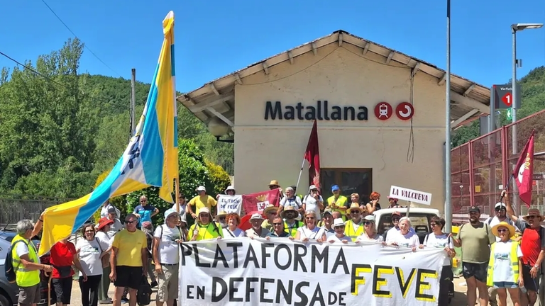 Marcha reivindicativa Feve llega a Matallana