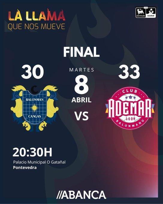 Cangas 30 - Ademar 33