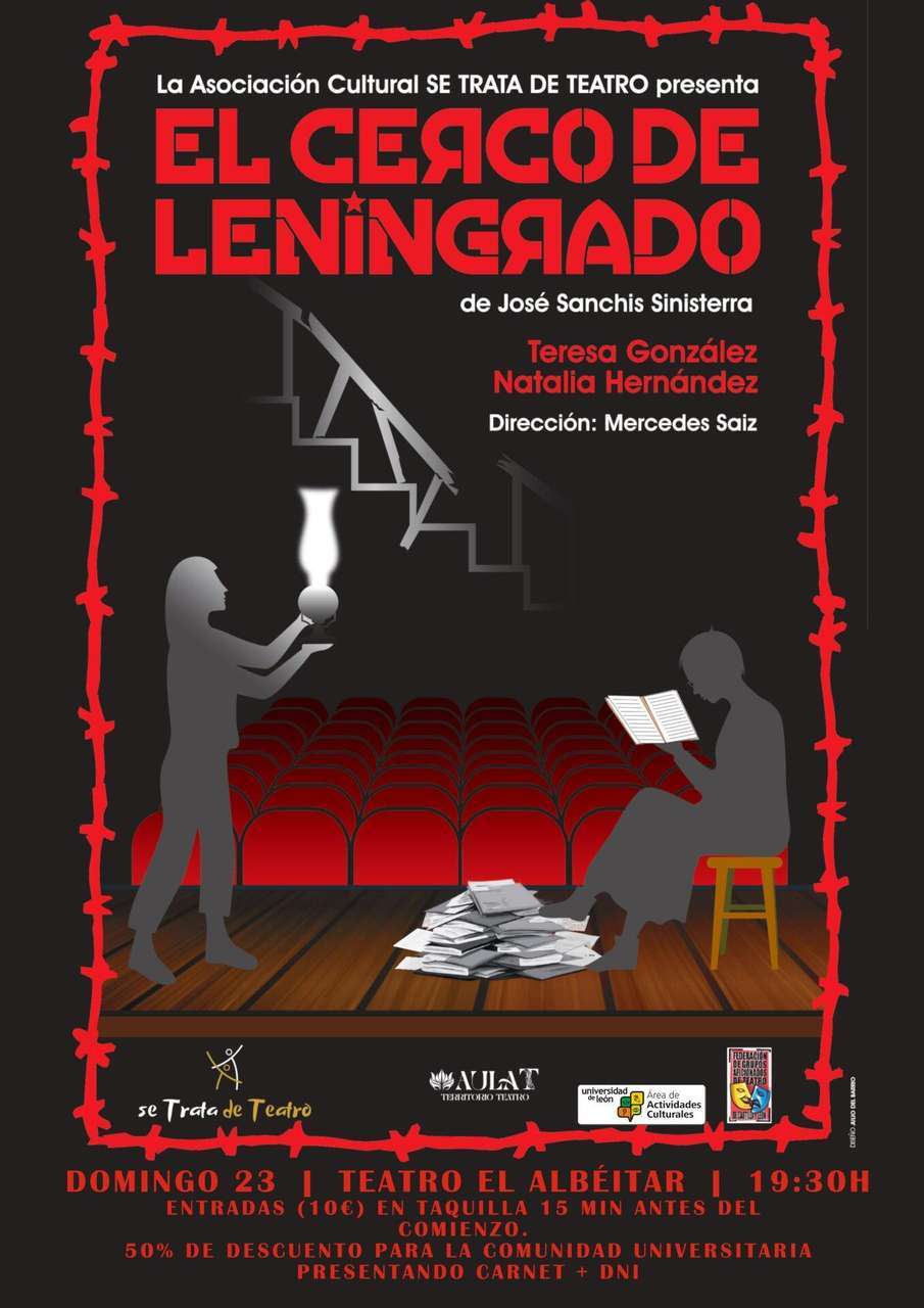 Cartel oficial de ‘El cerco de Leningrado’, producción de Se Trata de Teatro dirigida por Mercedes Saíz.