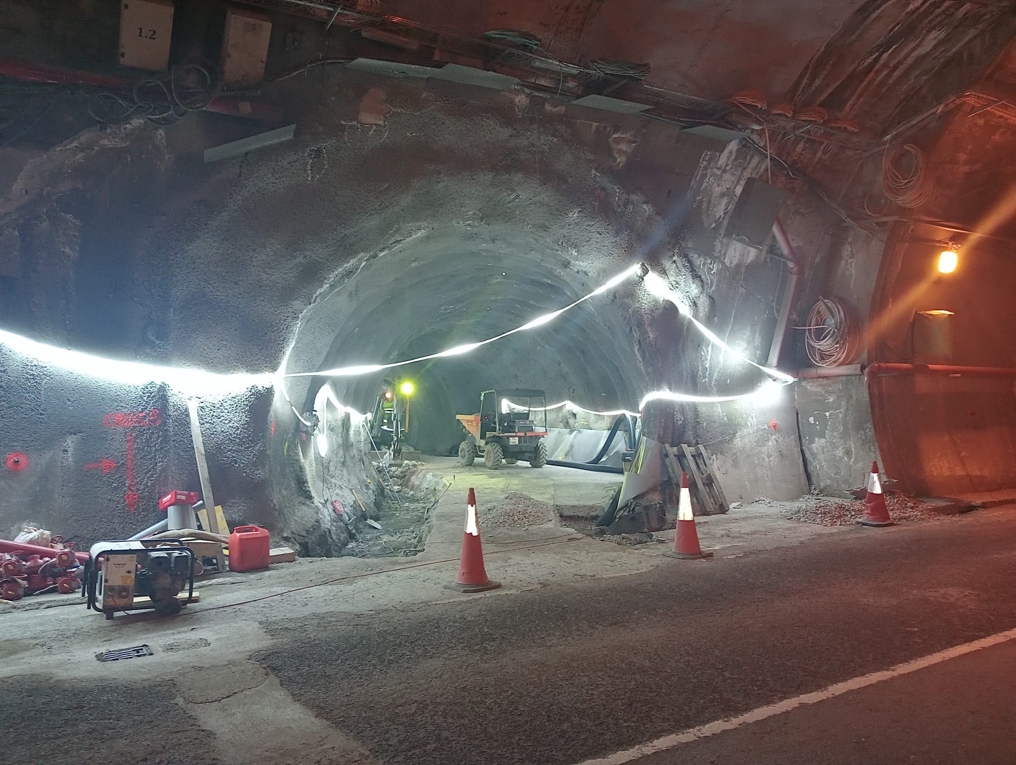 Obras en el túnel del Negrón