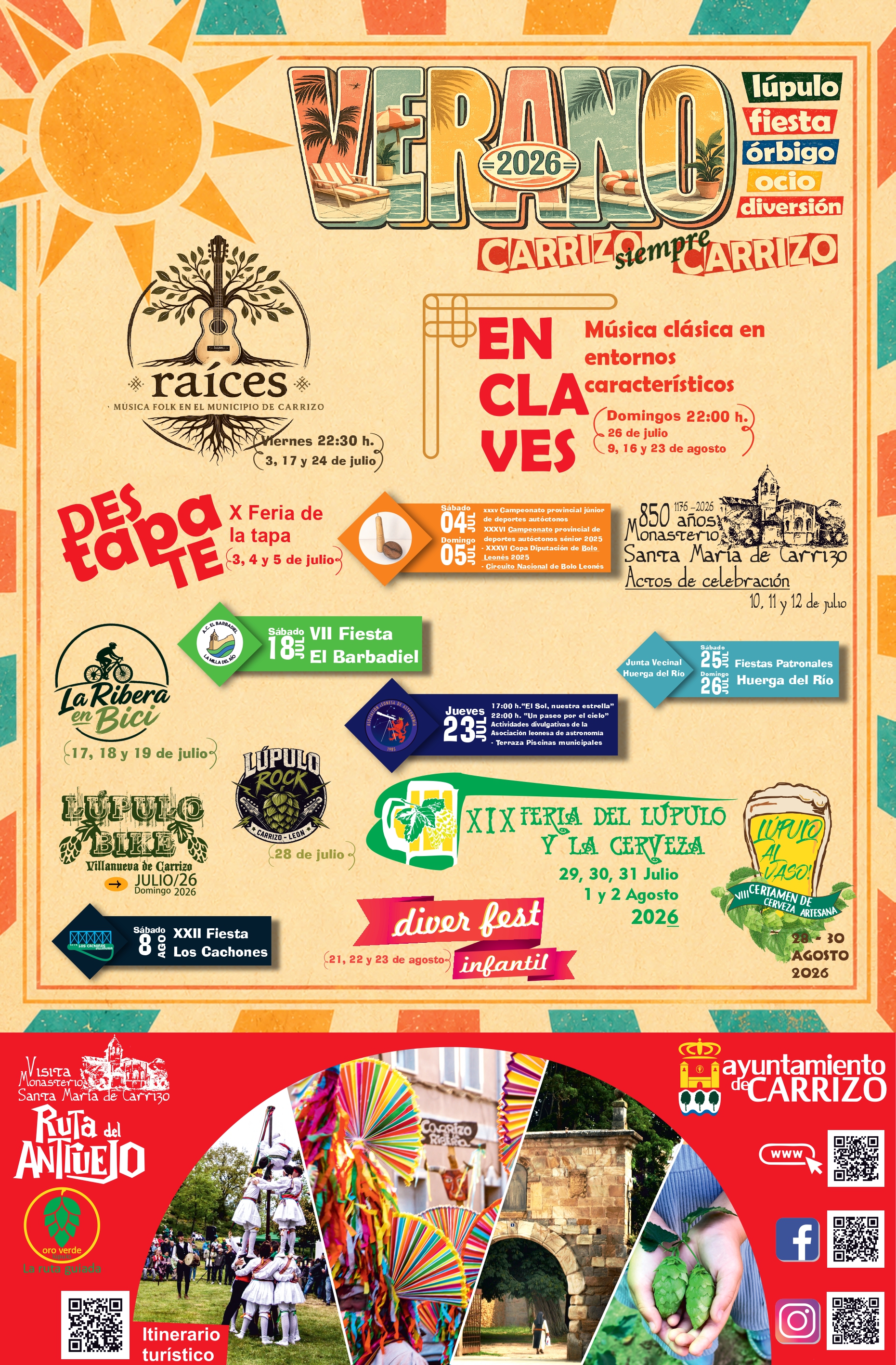 Cartel Fiestas de Verano en Carrizo de la Ribera